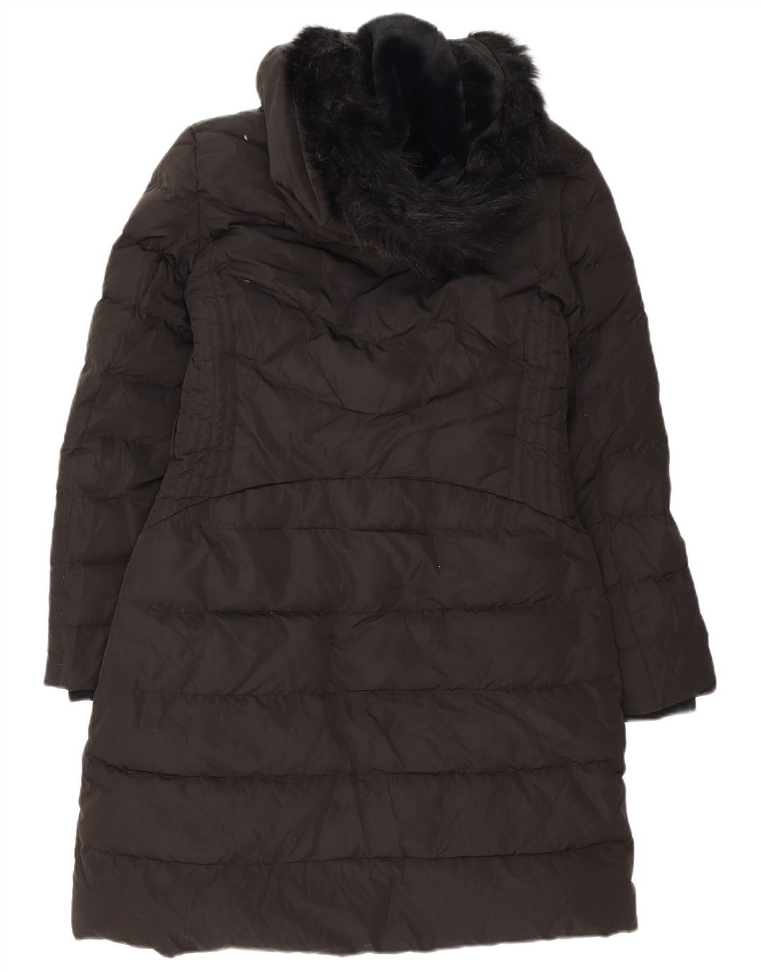 Zara Manteau rembourré à capuche pour femme UK 14 Polyester noir moyen