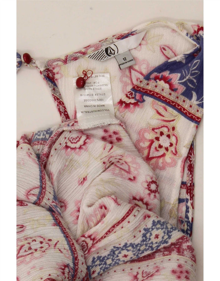 Volcom Robe longue sans manches pour femme UK 12 Medium Multicolore Paisley