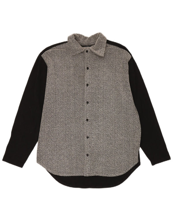 Chemise Homme Vintage Gris Moyen Colorblock Acrylique