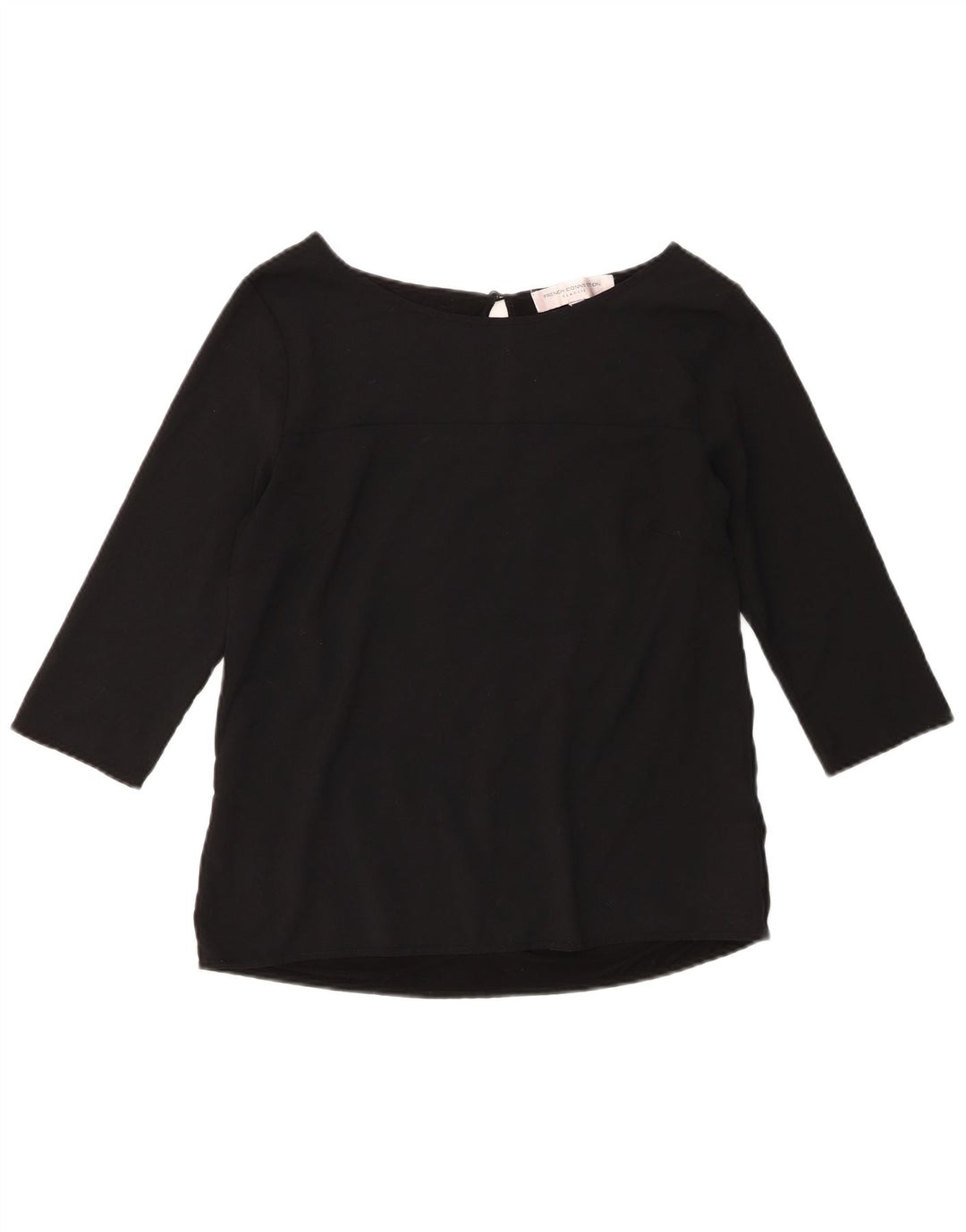 French Connection Haut Chemisier à Manches 3/4 Femme UK 12 Noir Moyen Polyester