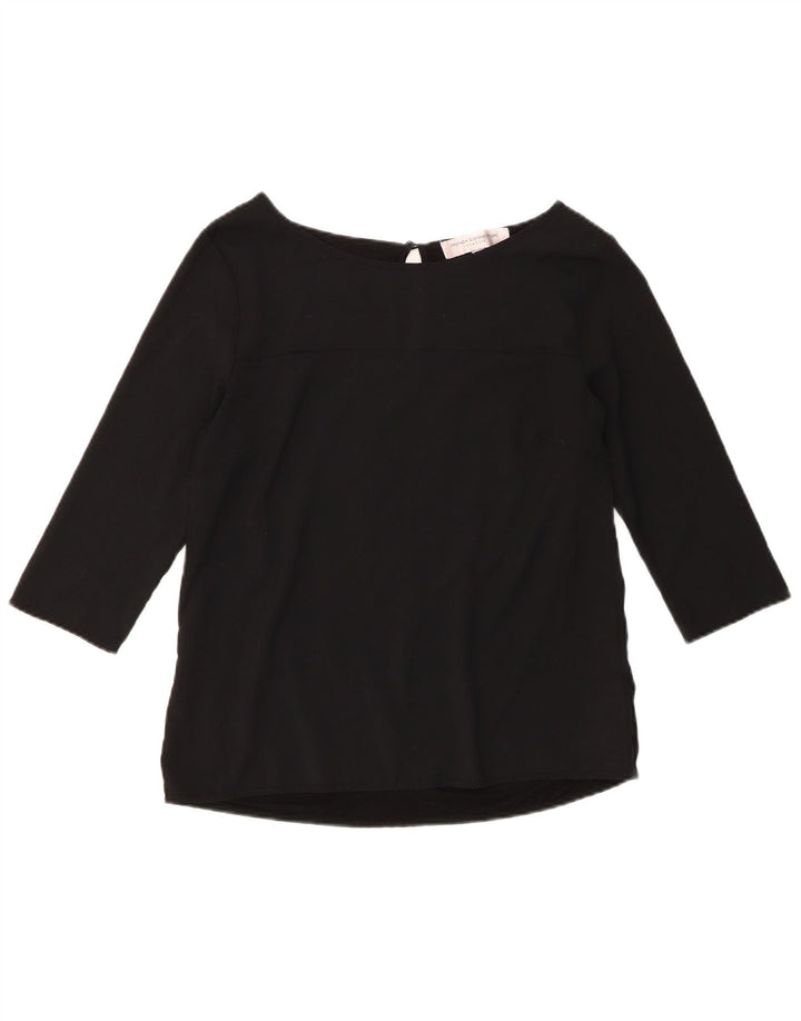 French Connection Haut Chemisier à Manches 3/4 Femme UK 12 Noir Moyen Polyester