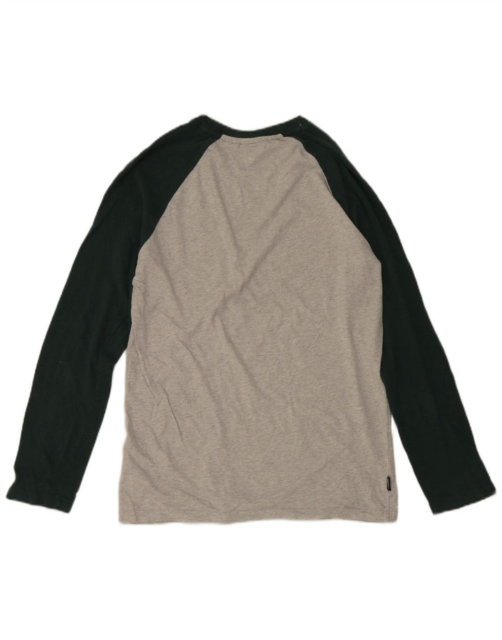 Superdry Haut à Manches Longues en Coton Colorblock Gris Moyen Homme