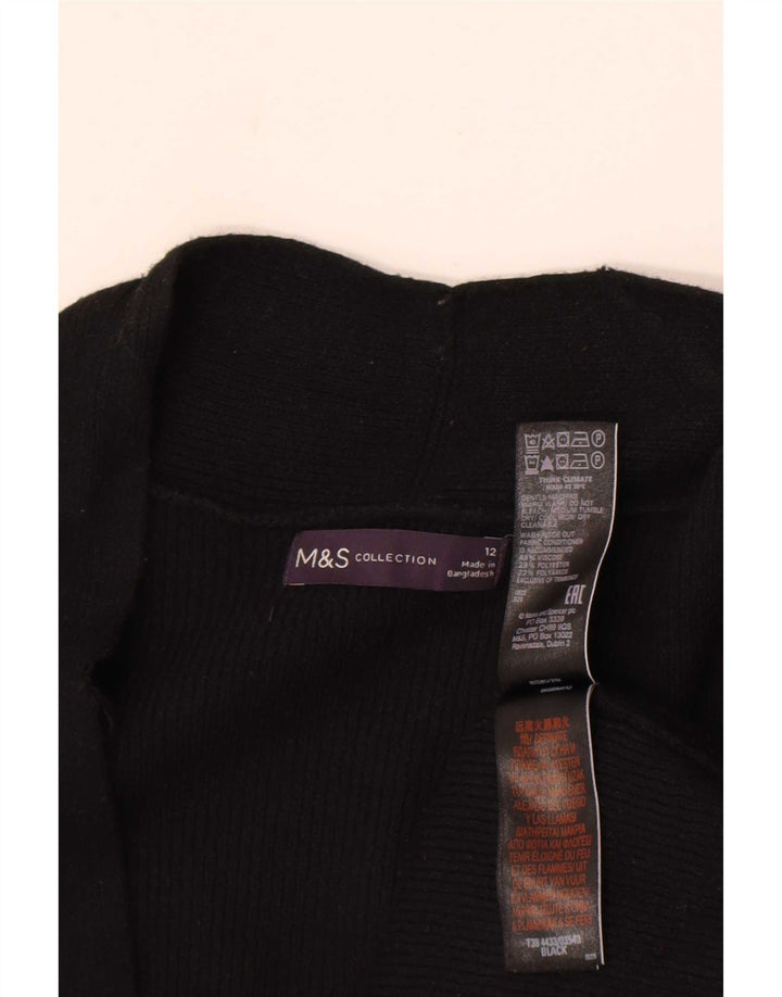 Marks & Spencer Pull cardigan ouvert long pour femme UK 12 Noir moyen