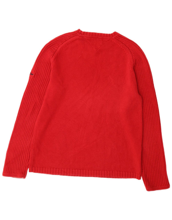 Tommy Hilfiger Pull à col rond pour homme en coton rouge Large