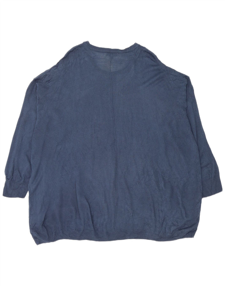 Marks & Spencer Pull surdimensionné à col bateau pour femme UK 20 2XL Bleu