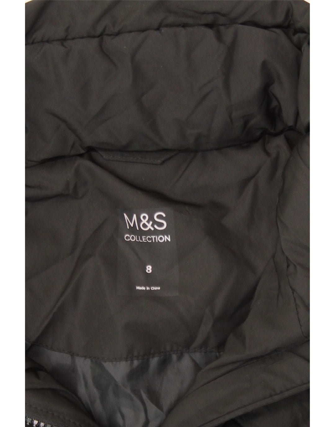 Marks & Spencer Veste matelassée à capuche pour femme UK 8 Small Noir Polyester