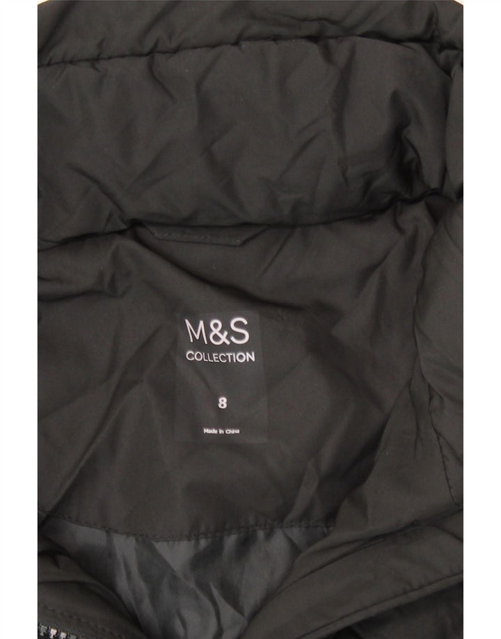 Marks & Spencer Veste matelassée à capuche pour femme UK 8 Small Noir Polyester