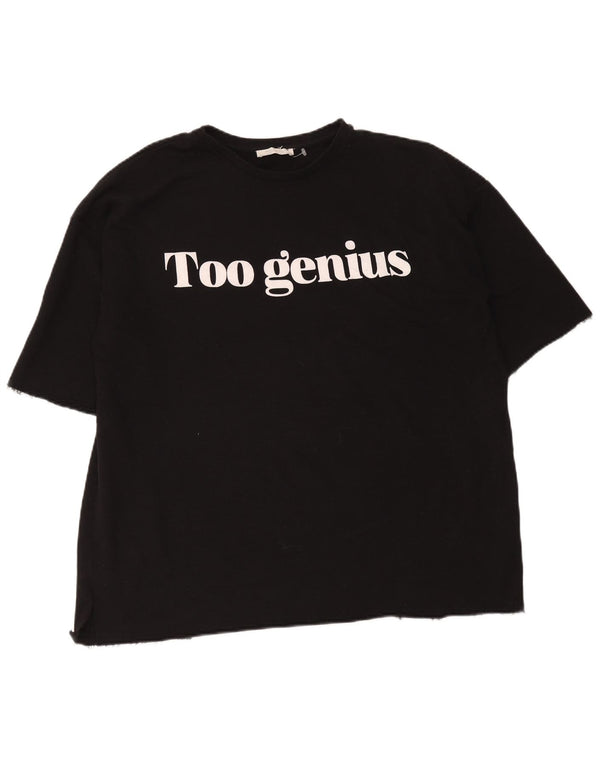 Zara Femme Trafaluc T-Shirt Graphique Oversize UK 14 Noir Moyen