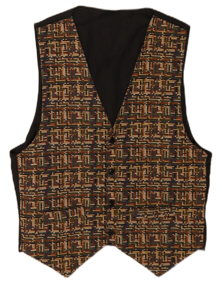 gilet homme vintage grand polyester géométrique marron
