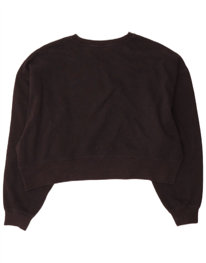 Dkny Sweat-shirt court surdimensionné pour femme UK 10 Petit coton noir