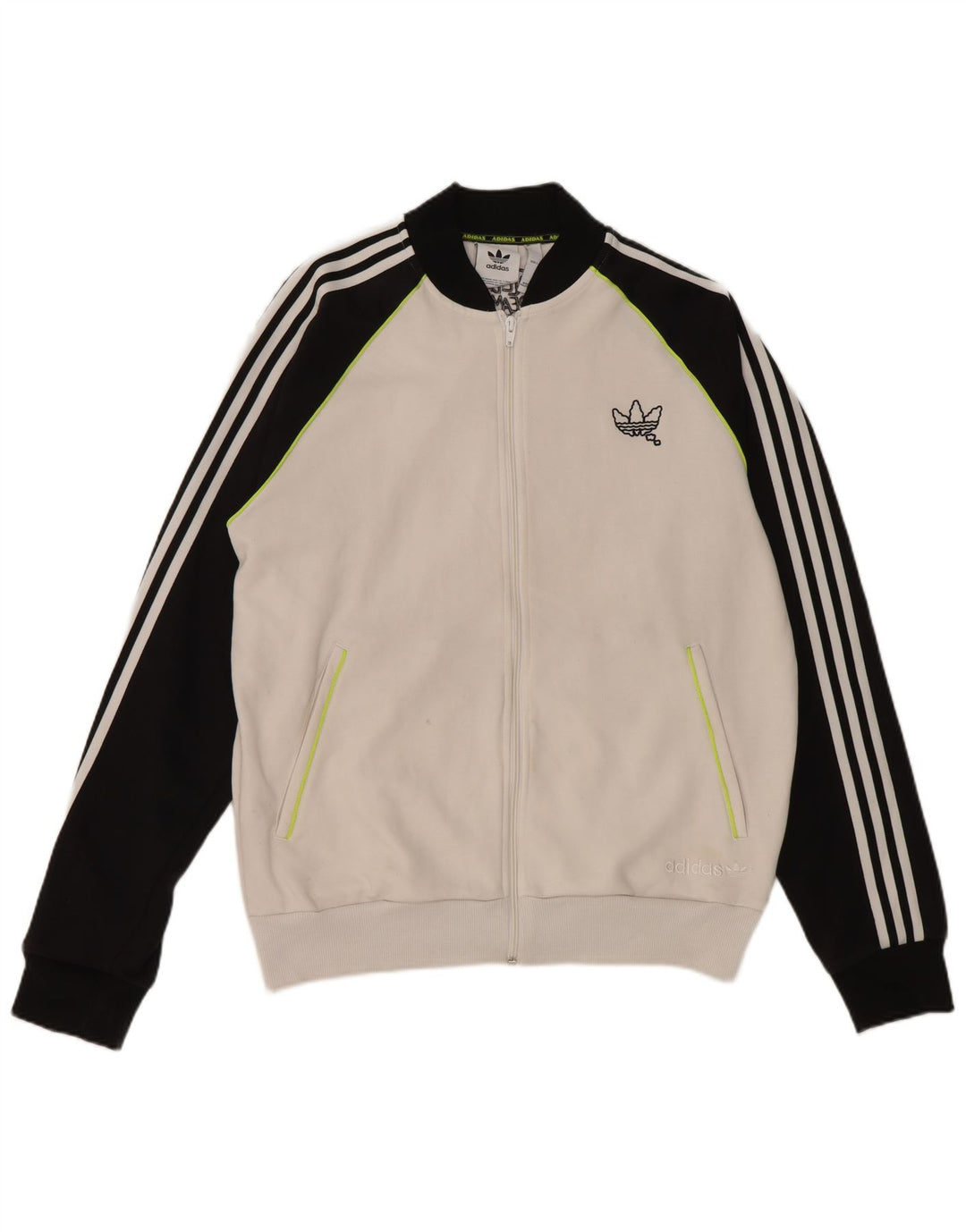 Adidas Veste de survêtement pour homme Large Blanc Colorblock Polyester