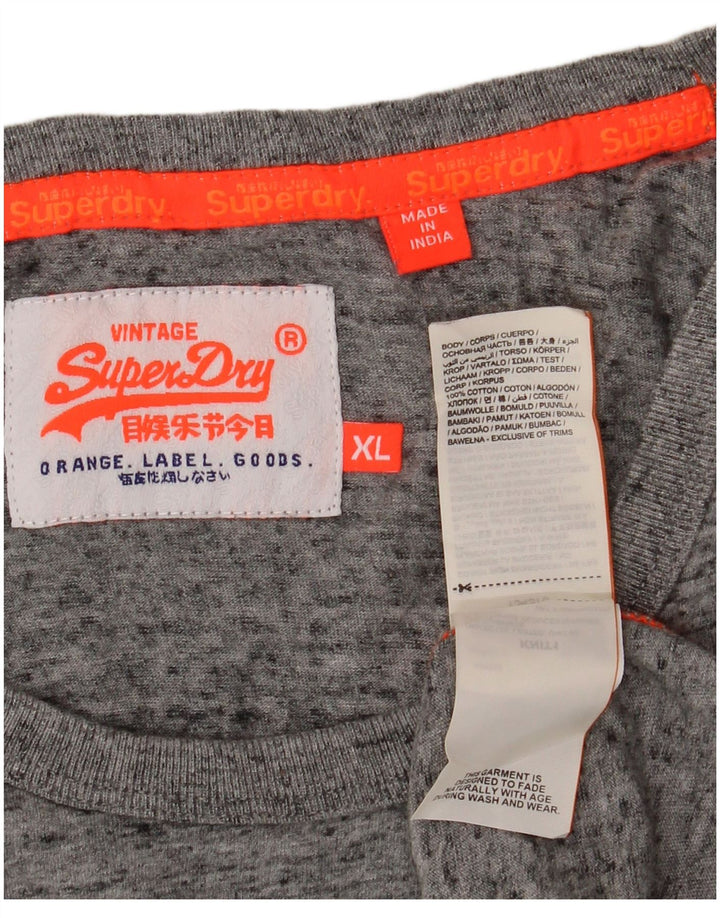SUPERDRY Débardeur Homme XL Gris Moucheté Coton