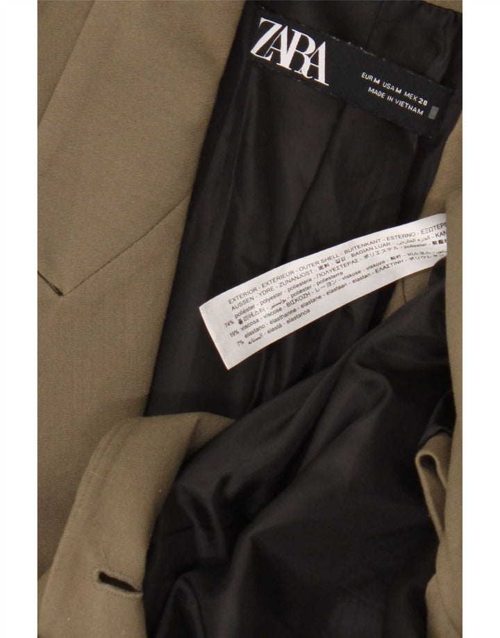 Zara Veste blazer à double boutonnage pour femme UK 14 Polyester vert moyen