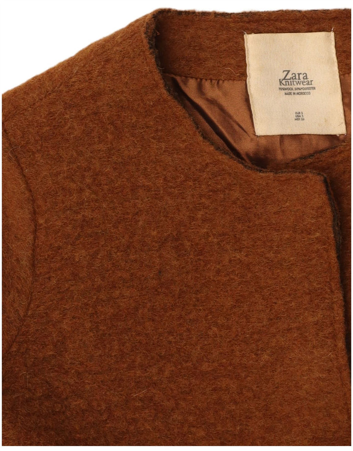 ZARA Manteau Femme UK 10 Petit Marron