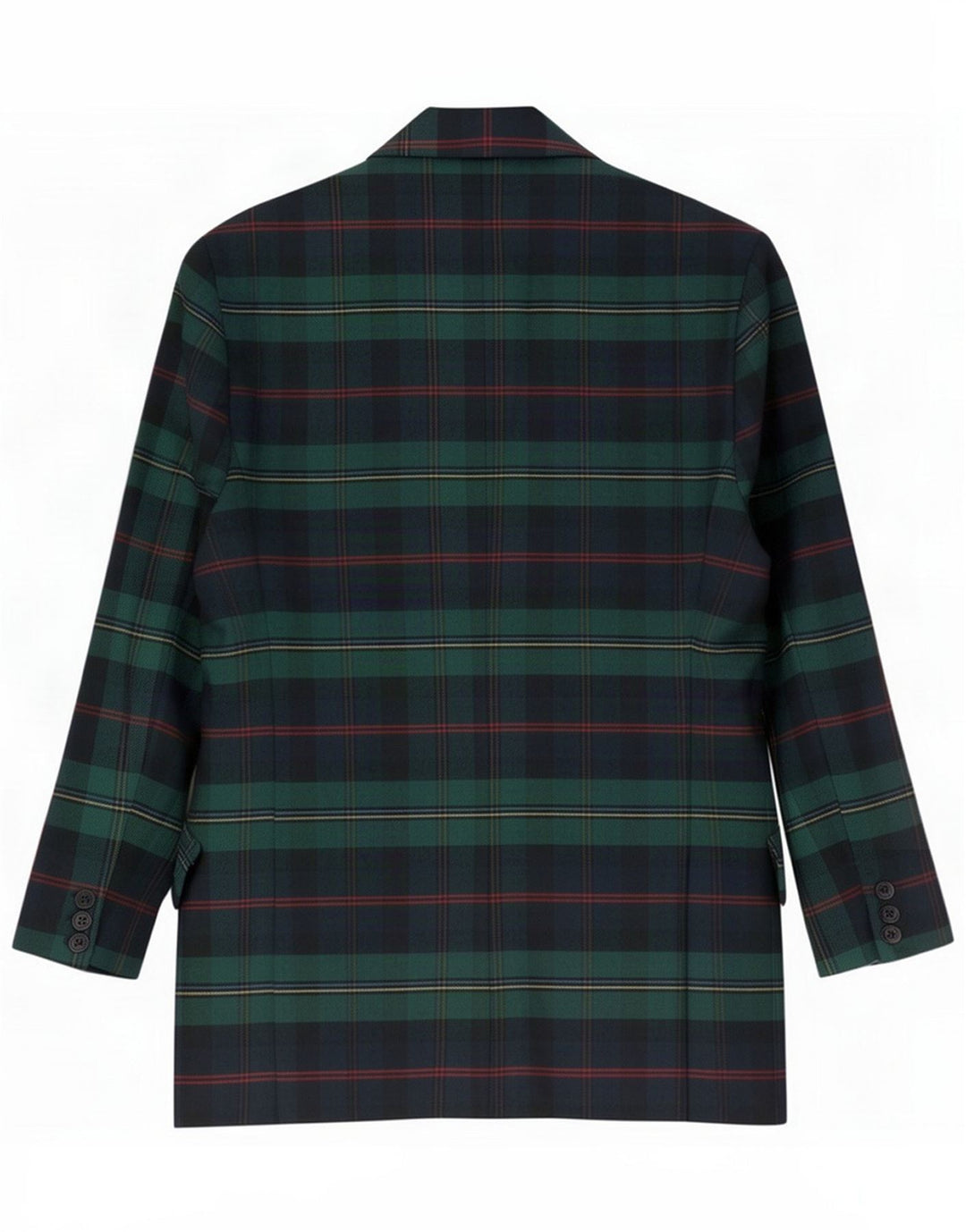 Benetton Veste blazer à 2 boutons pour femme IT 42 Polyester à carreaux vert moyen