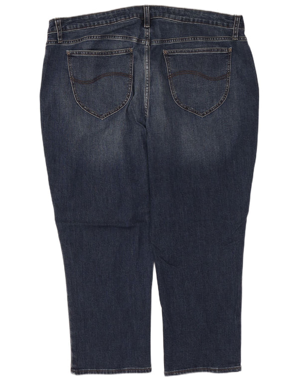 Lee Womens Riders Mid Rise Capri Jeans US 20 3XL W40 L23 Bleu Marine Coton