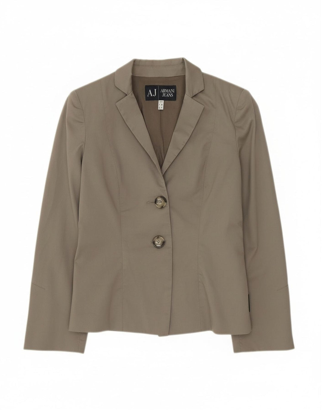 Armani Jeans Veste Blazer 2 Boutons Femme EU 40 Coton Gris Moyen