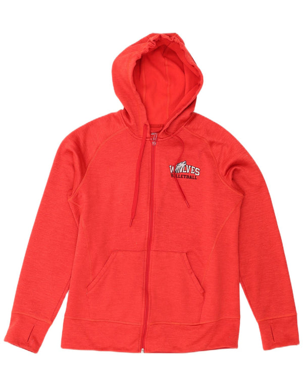 Adidas Sweat à capuche zippé pour femme Wolves Basketball UK 12/14 Rouge moyen