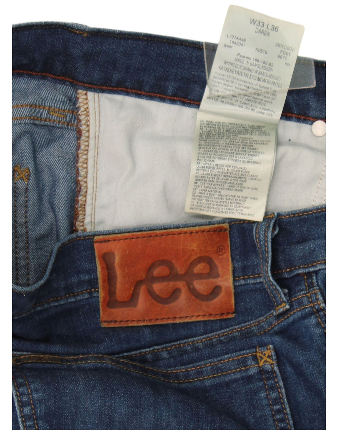 Lee Jeans Daren Slim W33 L36 Homme Bleu Coton
