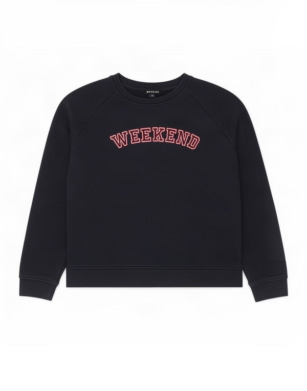 Whistles Weekend Graphic Sweatshirt Jumper UK 14 Bleu marine moyen pour femme