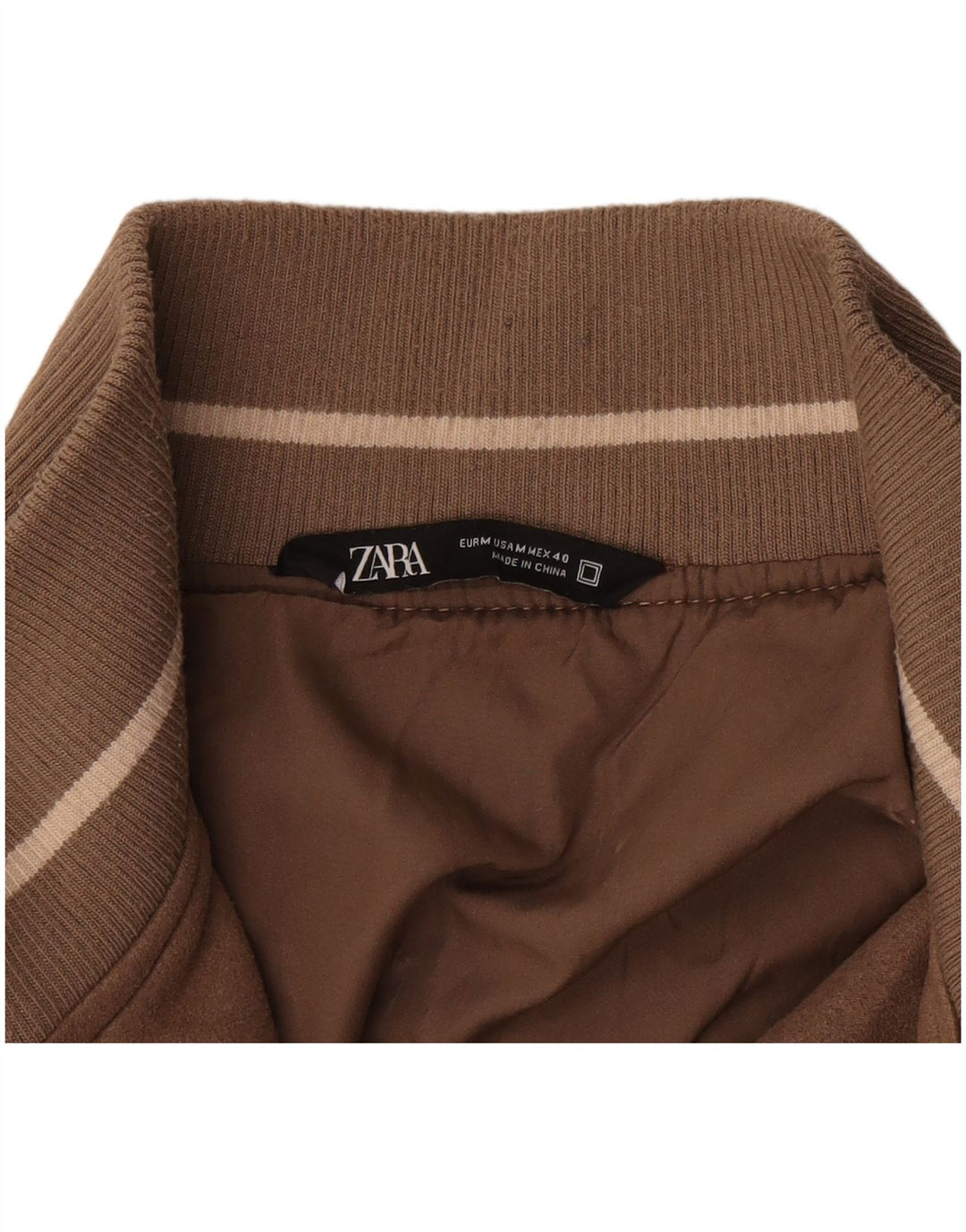 ZARA Veste bomber en daim pour homme UK 38 Marron moyen