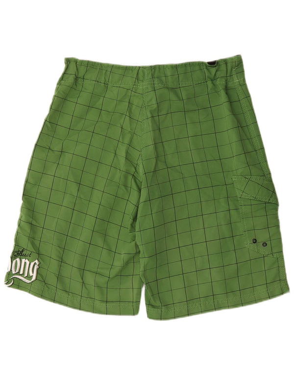 Billabong Short de bain graphique pour hommes en polyester à carreaux verts