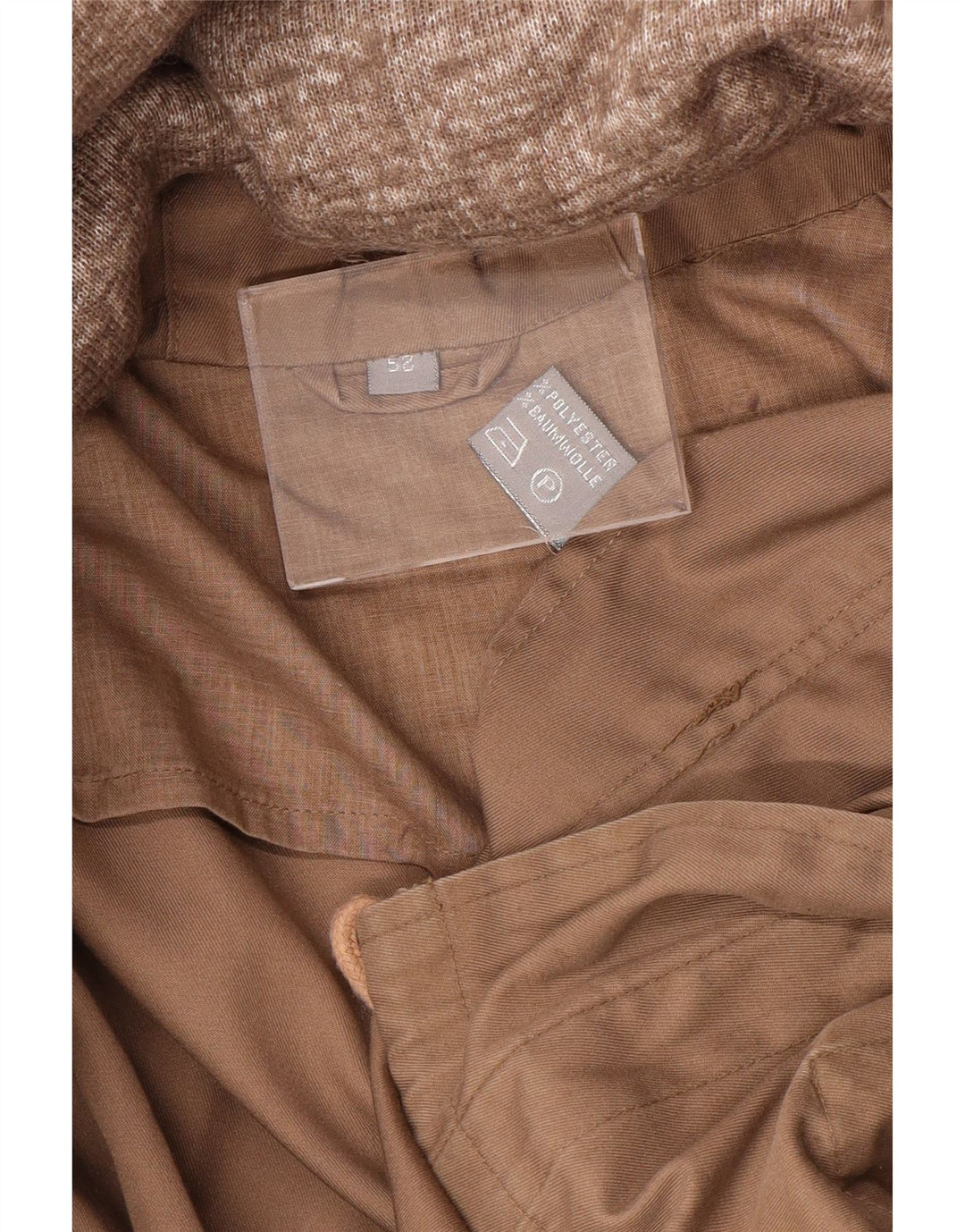 veste militaire à capuche homme vintage IT 52 XL Beige Polyester