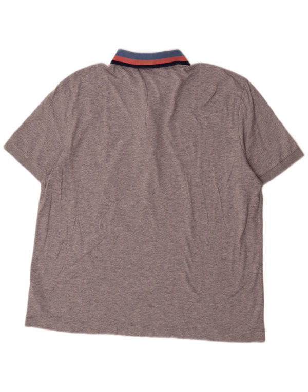 Lacoste Polo coupe classique pour homme Taille 7 2XL Coton moucheté gris