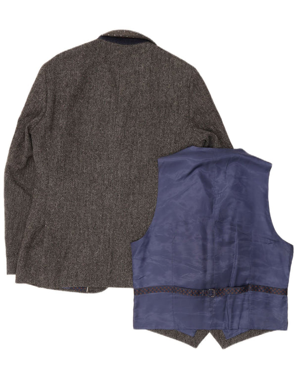 Marks & Spencer Ensemble de pièces coupe ajustée pour homme Gris moyen à chevrons