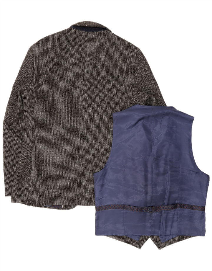 Marks & Spencer Ensemble de pièces coupe ajustée pour homme Gris moyen à chevrons