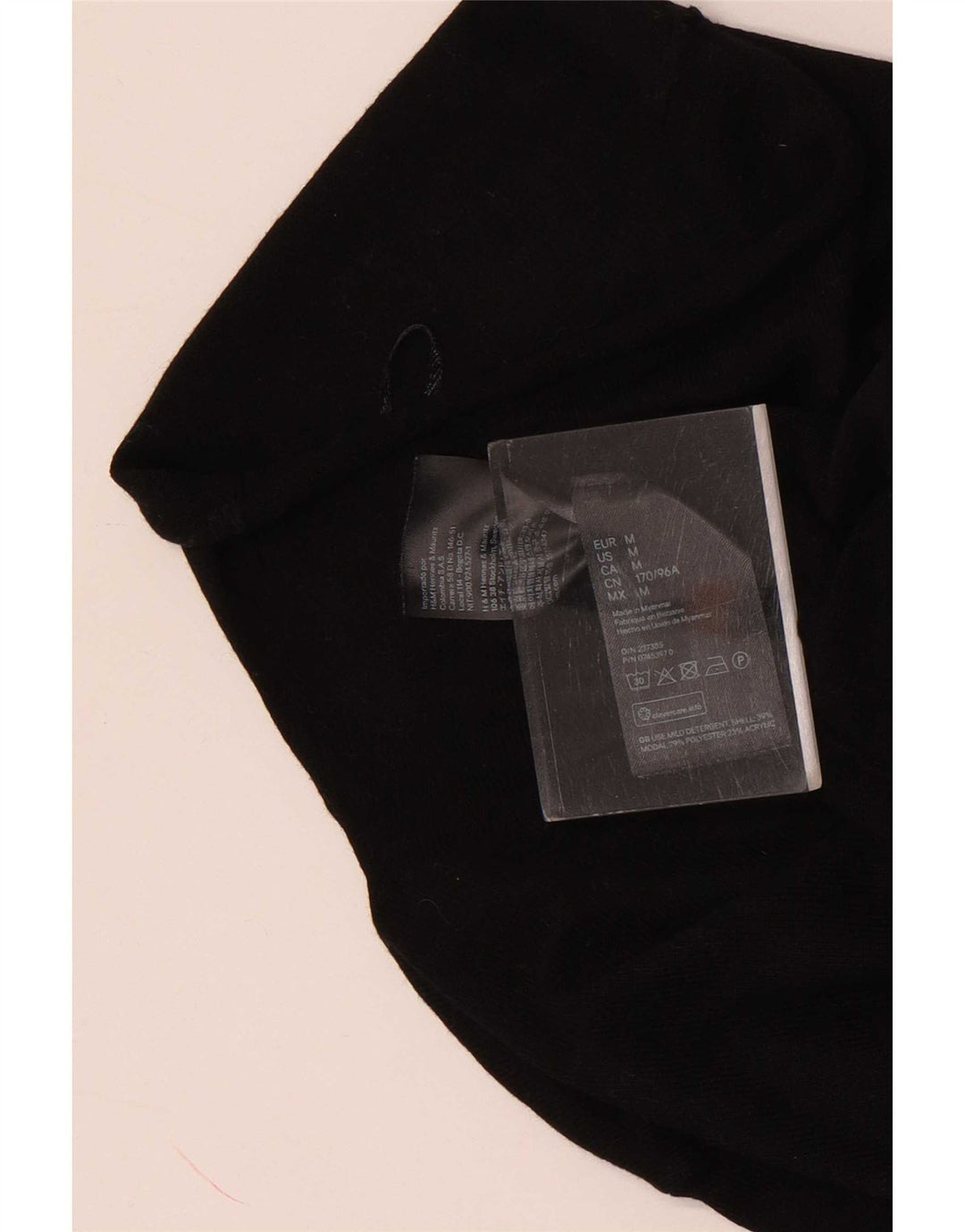 H&M Femme Top Manches Longues UK 44 Moyen Noir Modal