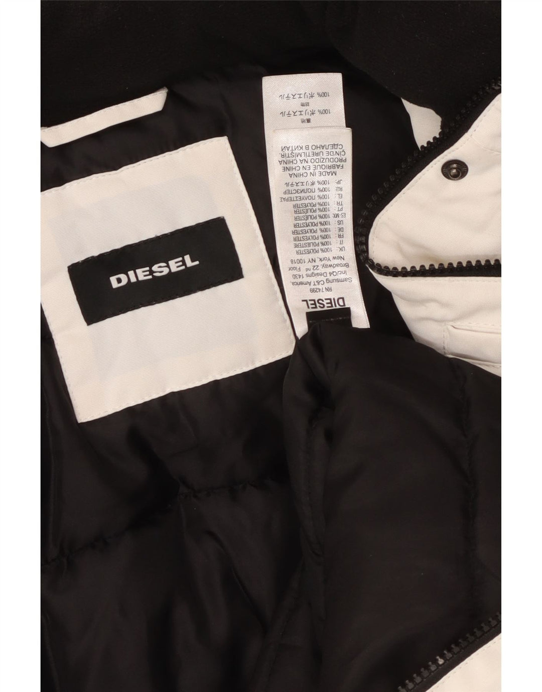 Diesel Parka à capuche pour femme UK 10 Small Blanc Polyester