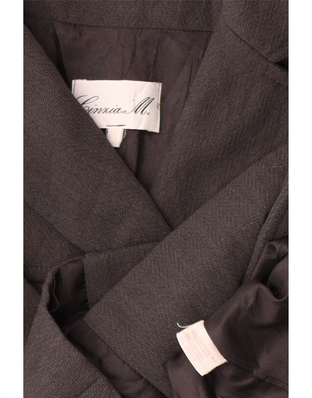 vintage Femmes Crop Double Breasted Blazer Veste UK 14 Gris Moyen