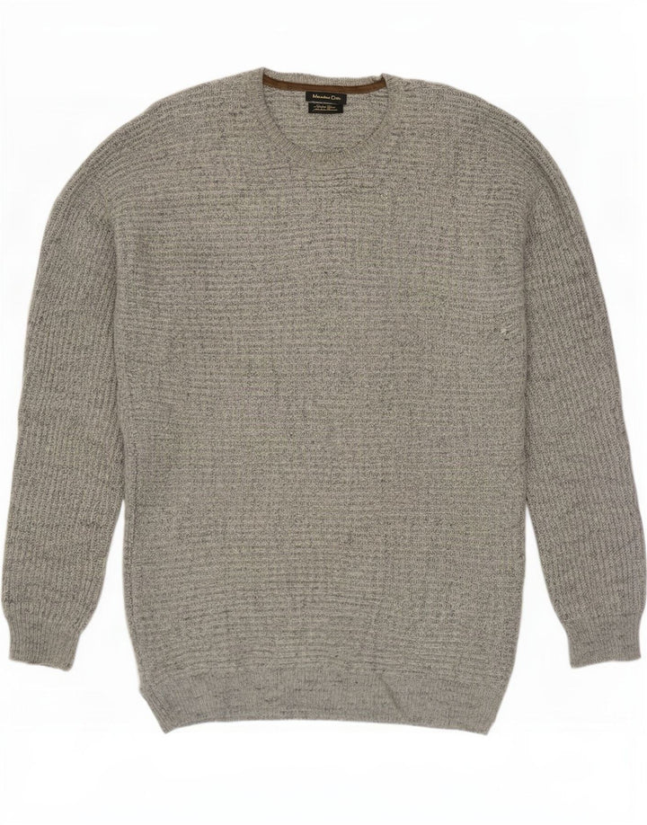 Massimo Dutti Pull à col rond pour homme en laine grise