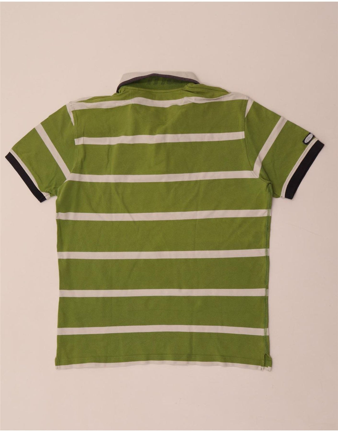 Murphy & Nye Polo de rugby pour homme Large rayé vert