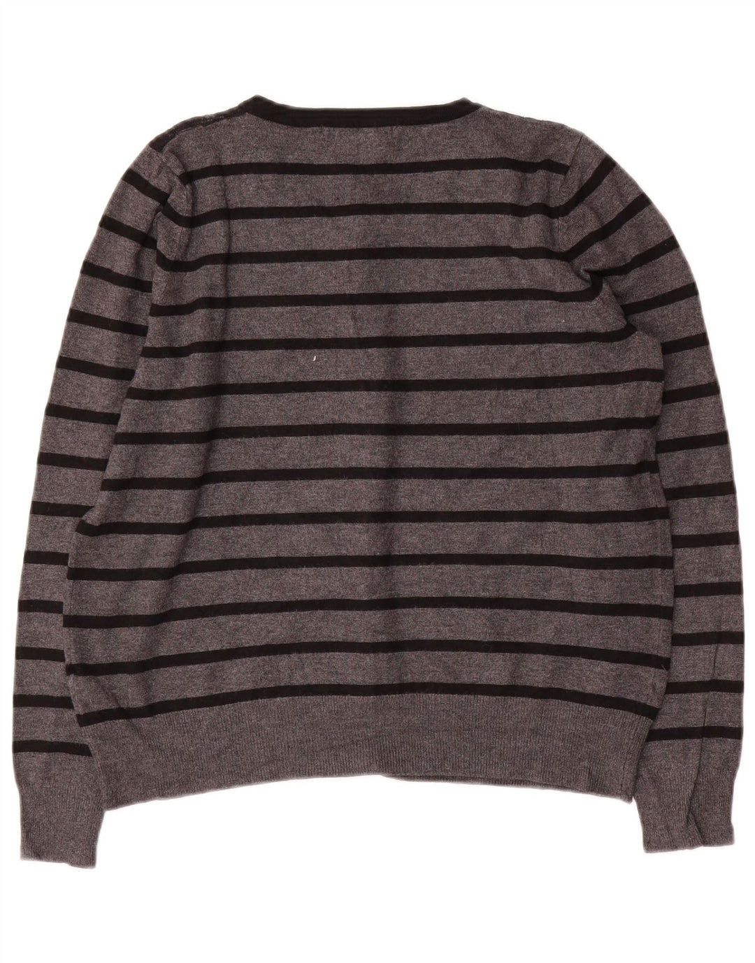 MARKS & SPENCER Pull cardigan court pour femme UK 14 Gris moyen rayé