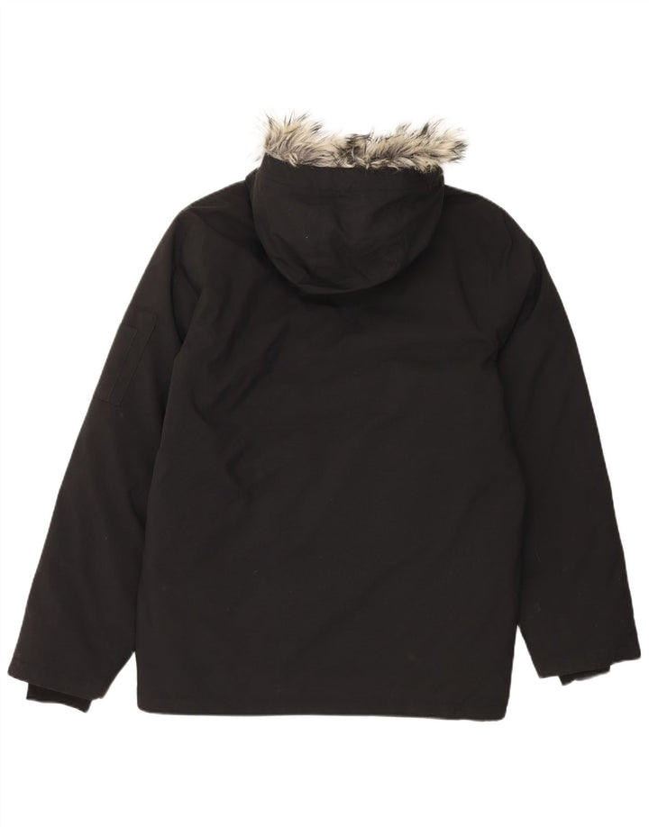 Adidas Parka à capuche pour homme UK 36 Petit nylon noir