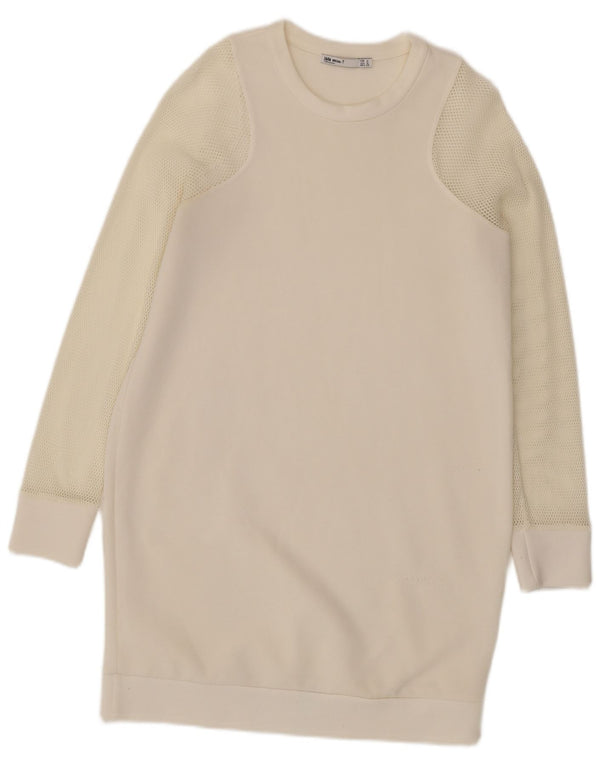 Zara Robe sweat-shirt pour femme UK 12 Medium Off White
