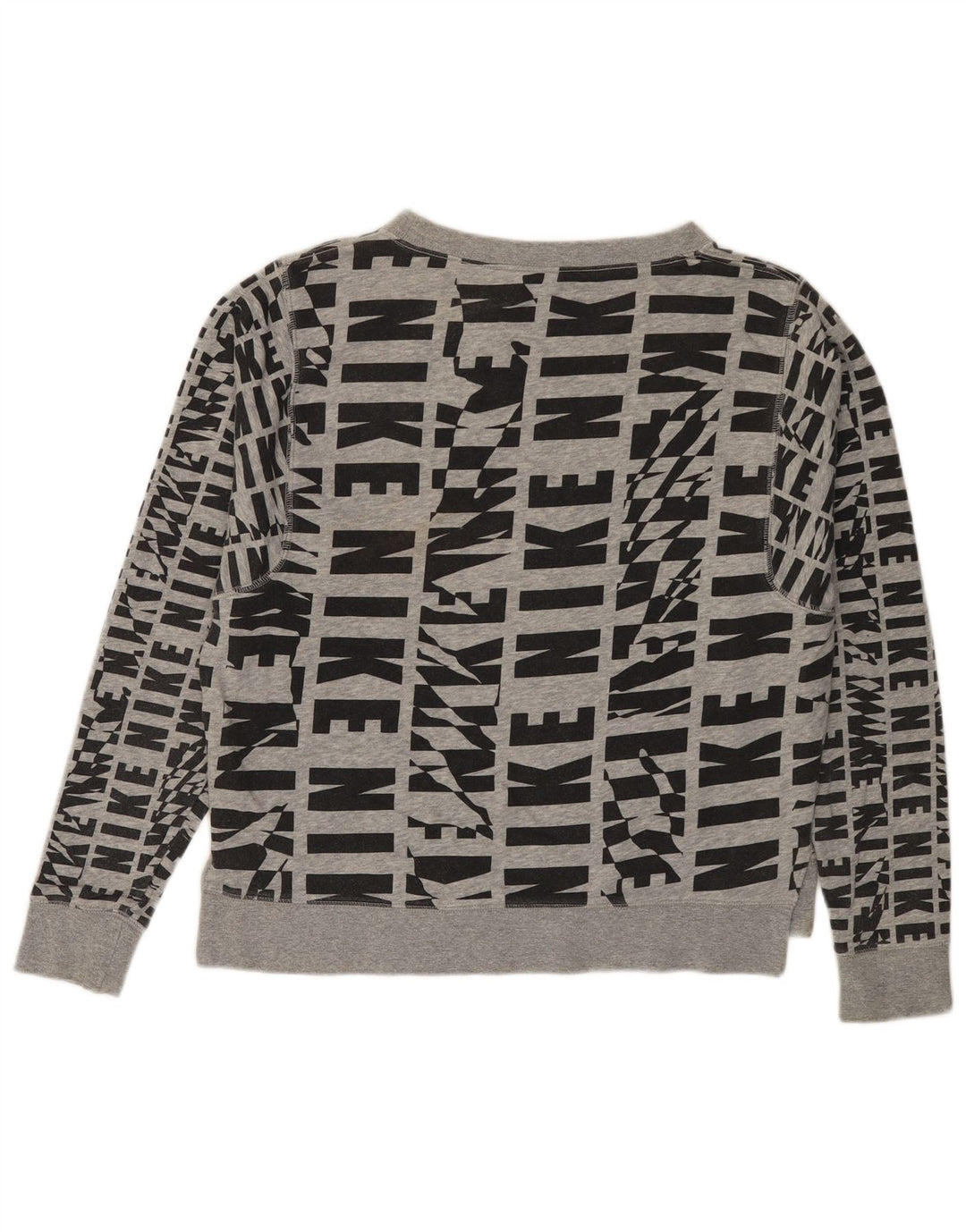 NIKE Sweat-shirt graphique pour femme UK 14 Coton gris moyen