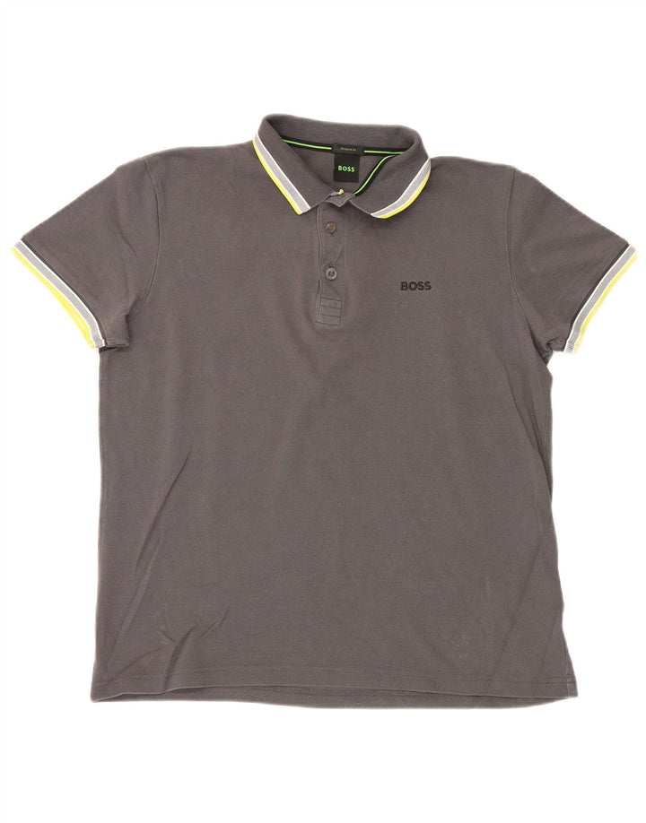 Hugo Boss Polo Regular Fit Coton Gris Moyen Homme