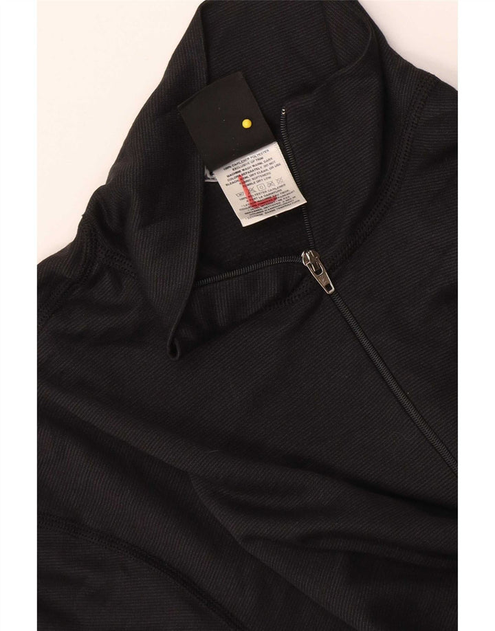 Patagonia T-shirt à col zippé pour femme UK 14 Medium Noir Polyester