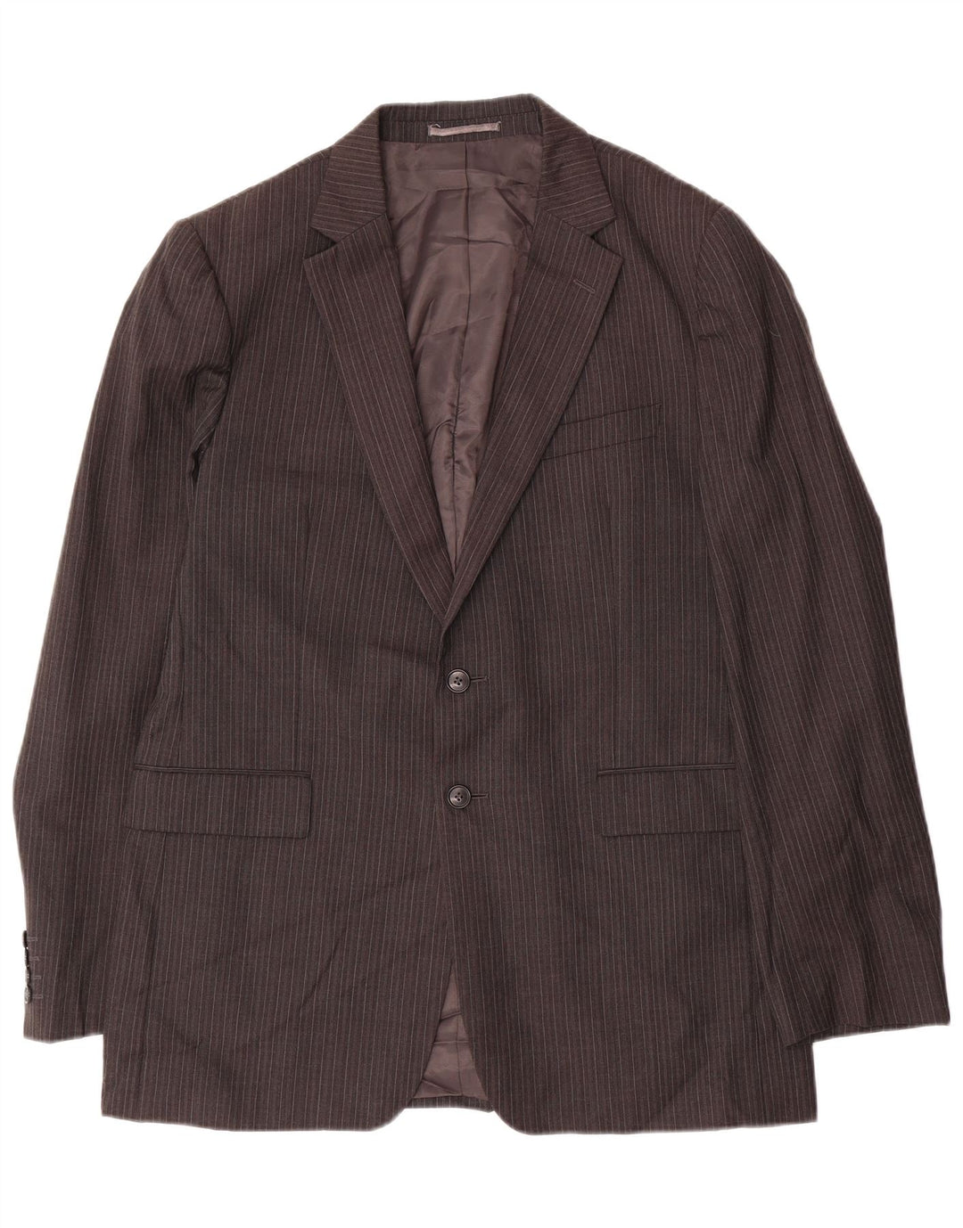 Jaeger Veste blazer à 2 boutons pour homme UK 42 XL en laine à fines rayures grises