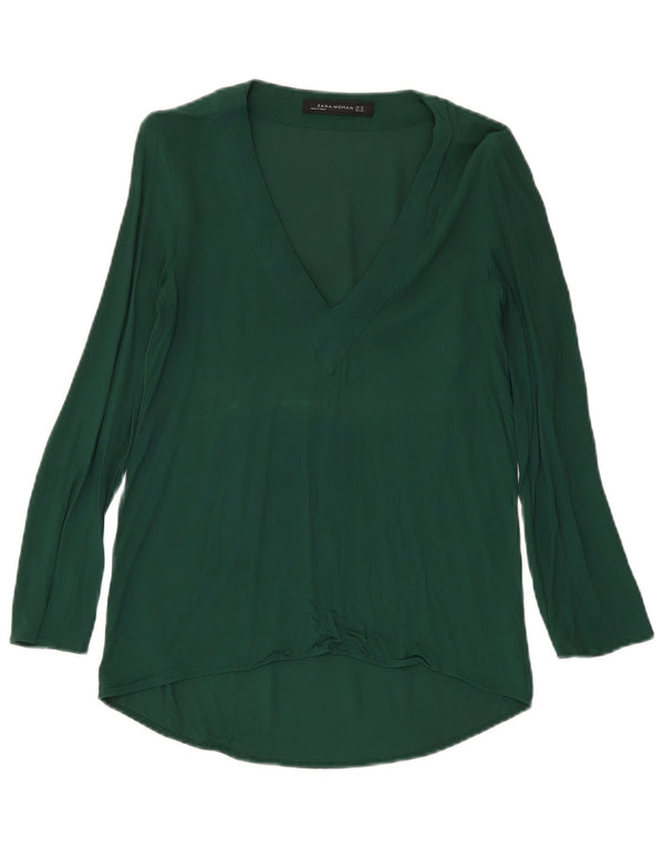 Zara Haut chemisier à manches longues pour femme UK 6 XS Vert