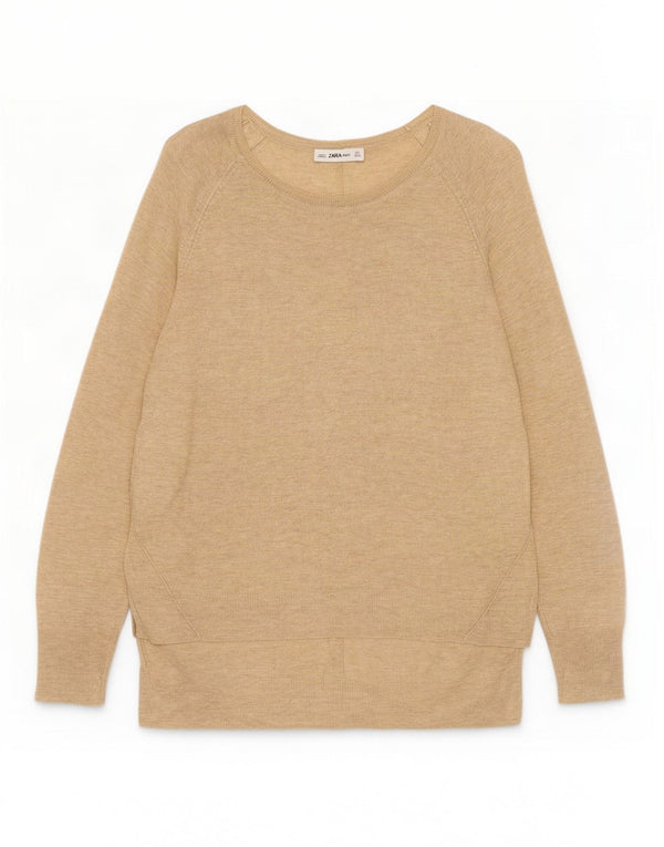 Zara Pull col bateau pour femme UK 14 Large Beige Moucheté