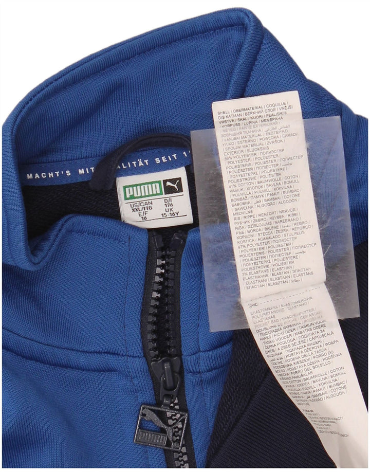 PUMA Veste de Survêtement Garçon 15-16 ans Bleu Marine Colorblock Polyester