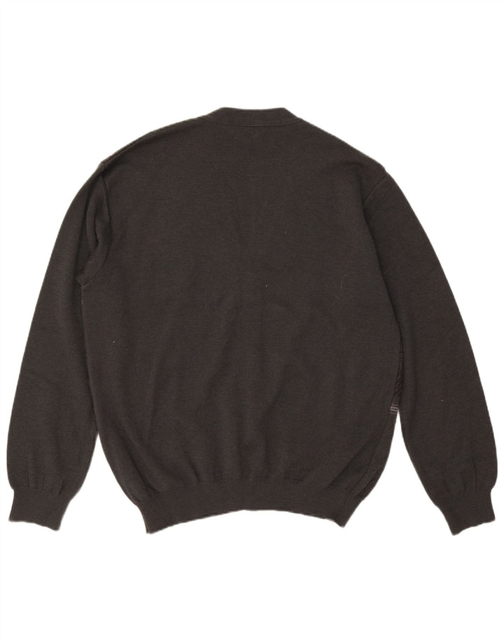 Montecatini Cardigan Homme Pull XL Gris Géométrique Laine Mérinos