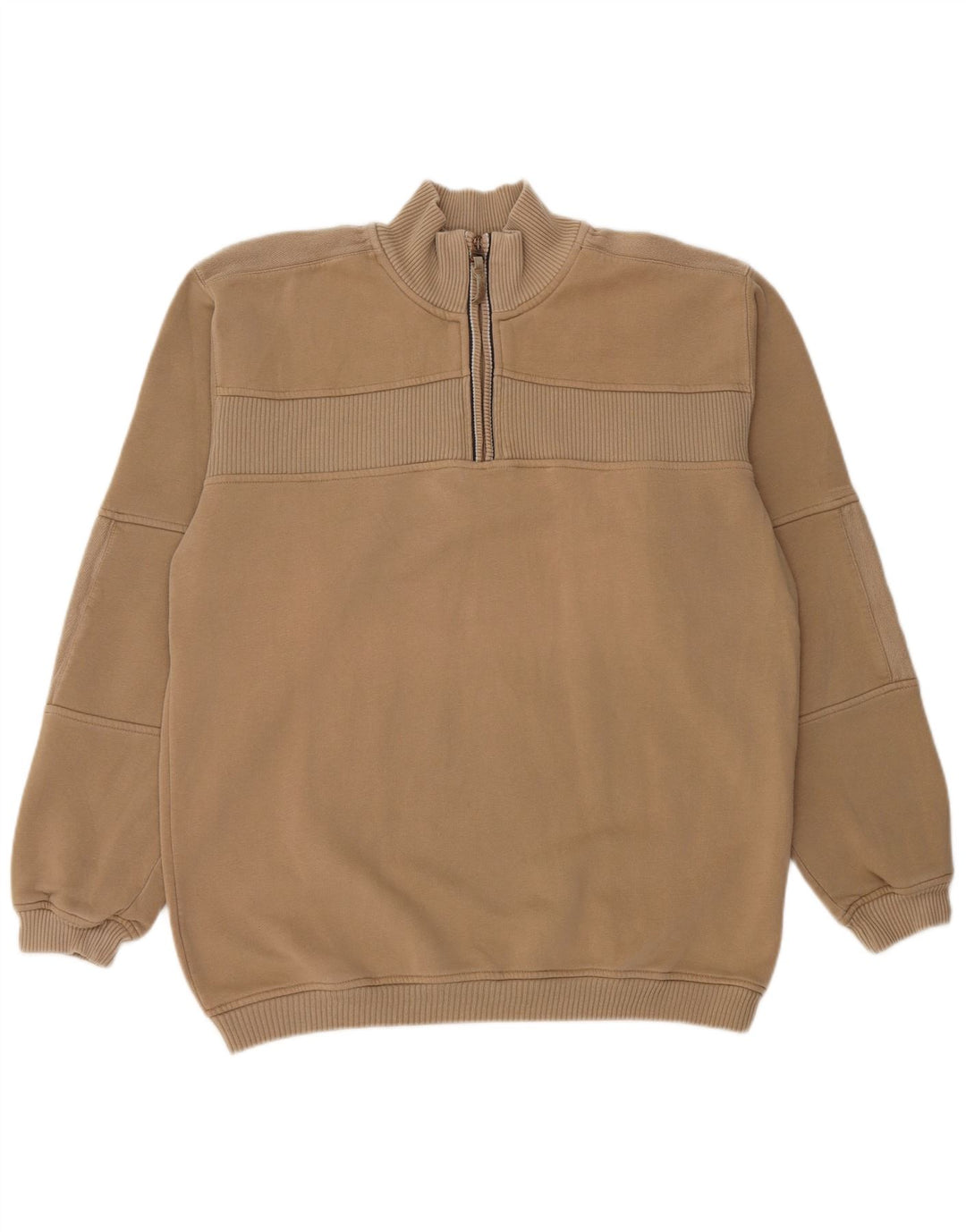 CHAMPION Sweat-shirt à col zippé pour homme 2XL en coton beige