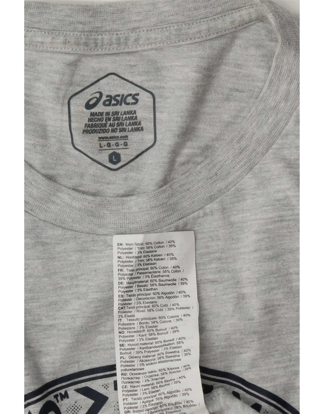 Asics T-Shirt Graphique Homme Grand Gris Coton