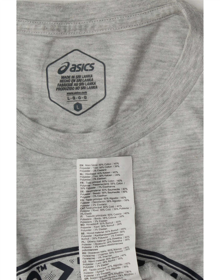Asics T-Shirt Graphique Homme Grand Gris Coton