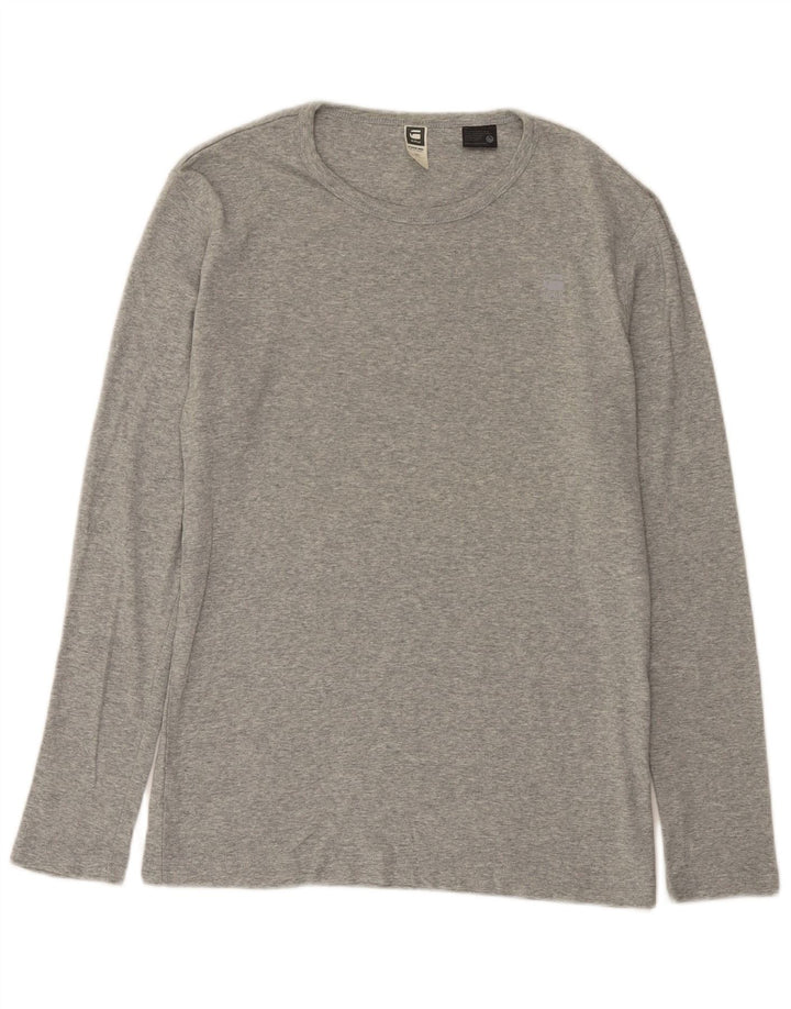 G-Star Haut à manches longues pour hommes en coton moucheté gris grand